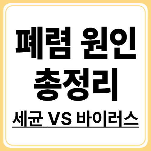 폐렴의 원인과 예방 방법! 폐렴을 일으키는 세균과 바이러스