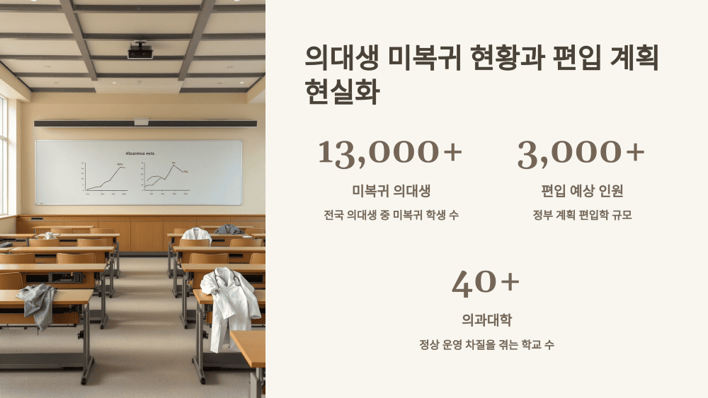 의대생 미복귀 현황과 편입 계획 현실화