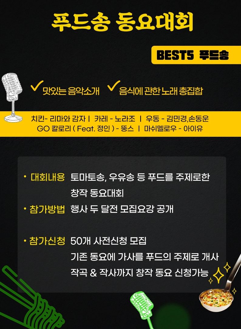 세계라면축제 2025 체험 프로그램 푸드송 동요대회