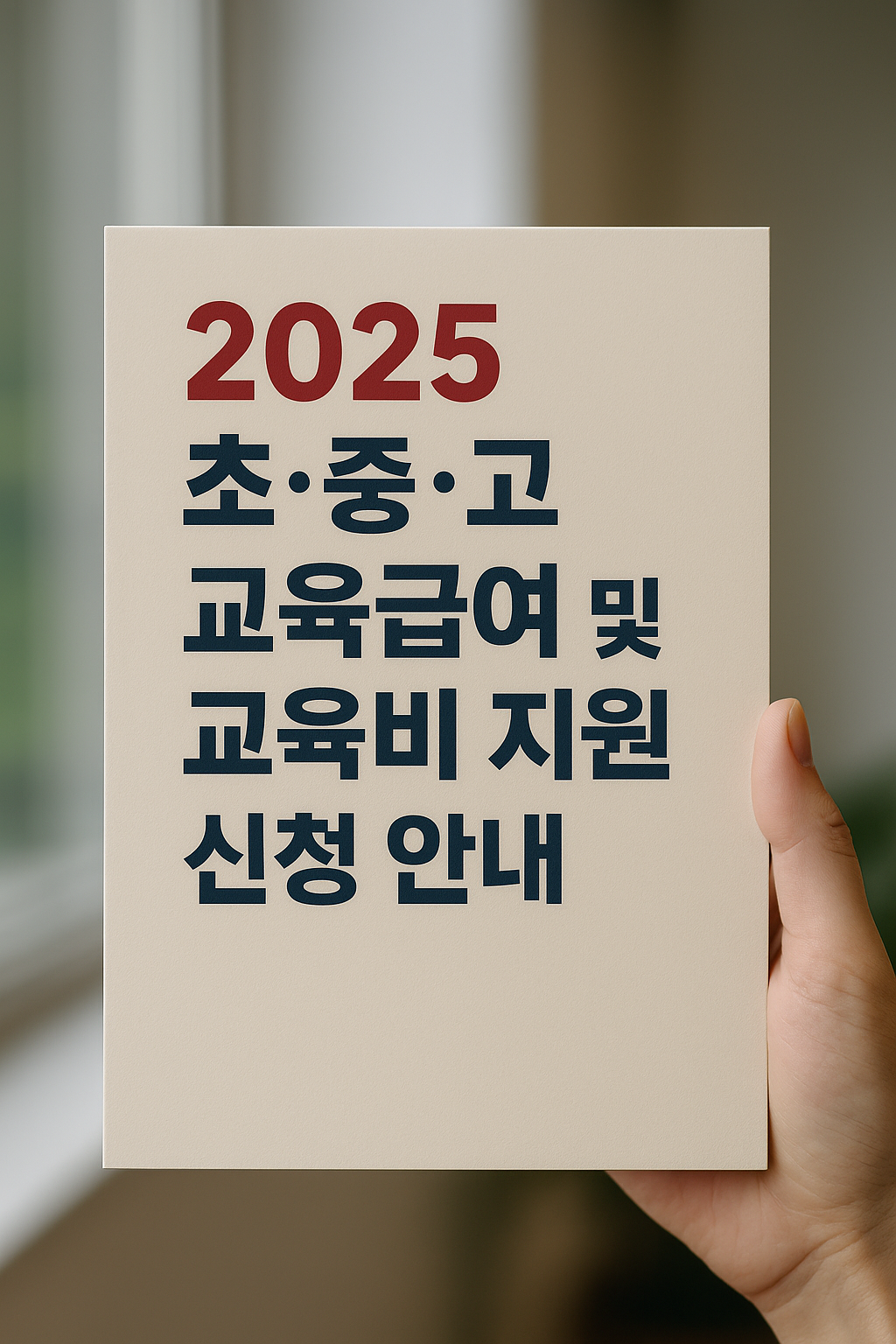 2025년 초&middot;중&middot;고 교육급여 및 교육비 지원 신청