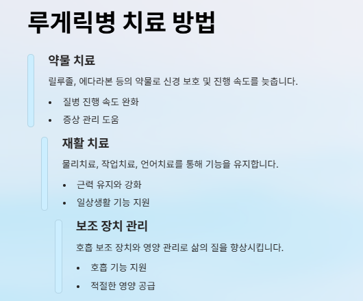 루게릭병 초기증상 원인 치료방법(진단, 증상완화방법)