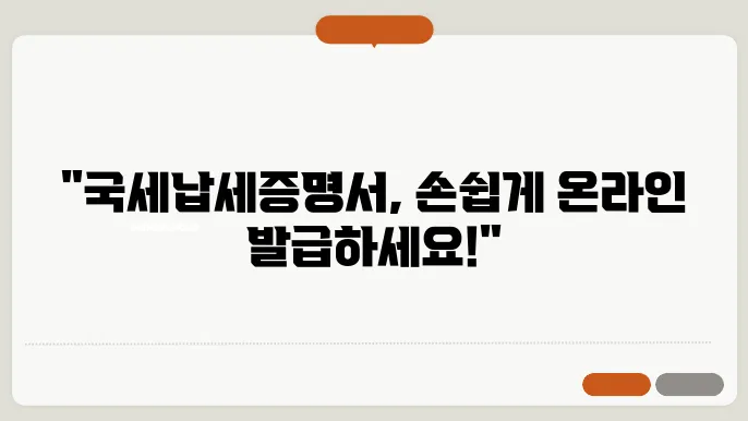 국세납세증명서 인터넷발급