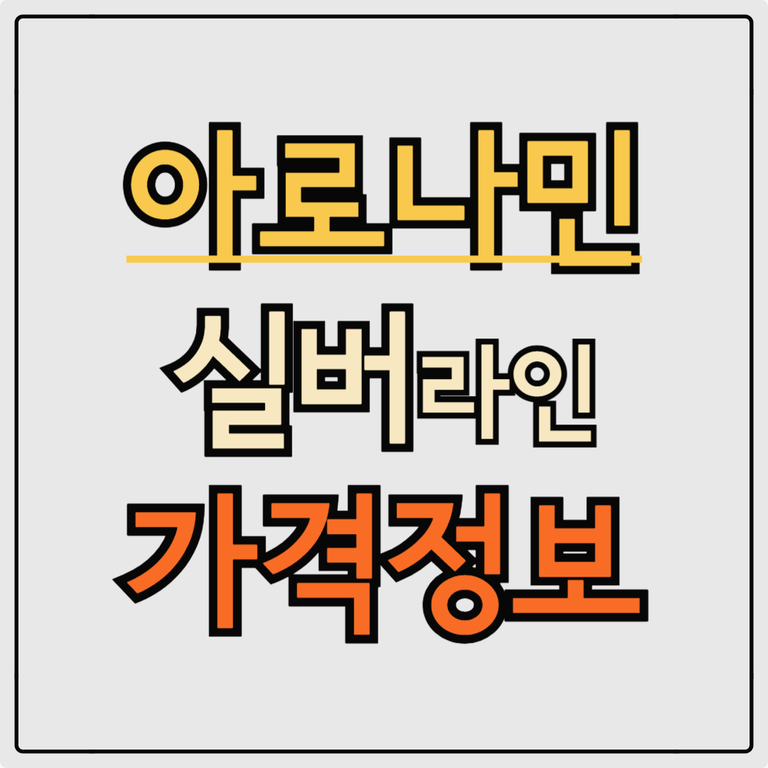 아로나민 실버 프리미엄 액티브 가격