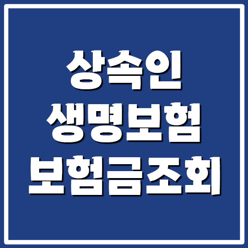 상속인 생명보험 보험금 조회 방법