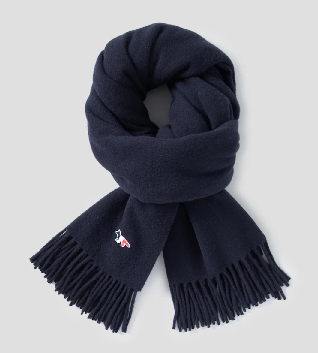 메종키츠네 폭스 패치 목도리 네이비 컬러 남색 공식 홈페이지 판매 페이지