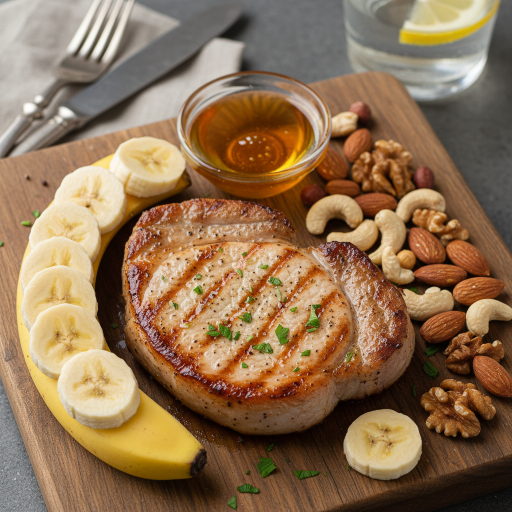 비타민 B가 풍부한 돼지고기와 에너지 부스팅 음식