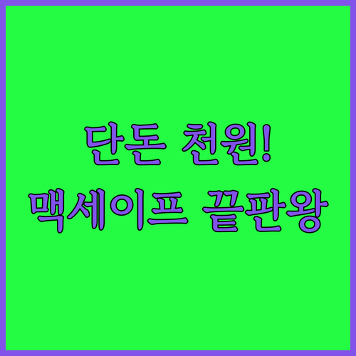 단돈 천 원대로 만나는 프리미엄 아이..