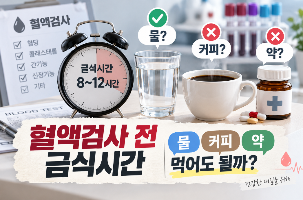 혈액검사 전 금식시간｜물&middot;커피&middot;약 먹어도 될까