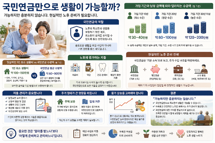 국민연금만으로 생활이 가능할까 이미지