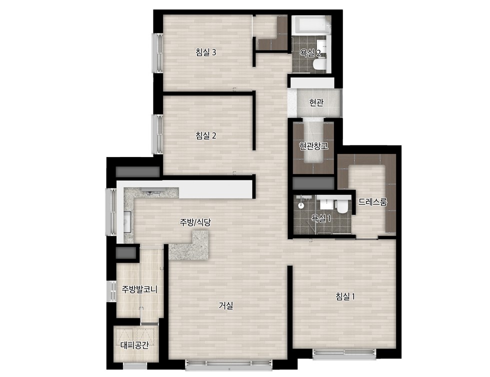 두산위브 트레지움 월산 평면도 84D