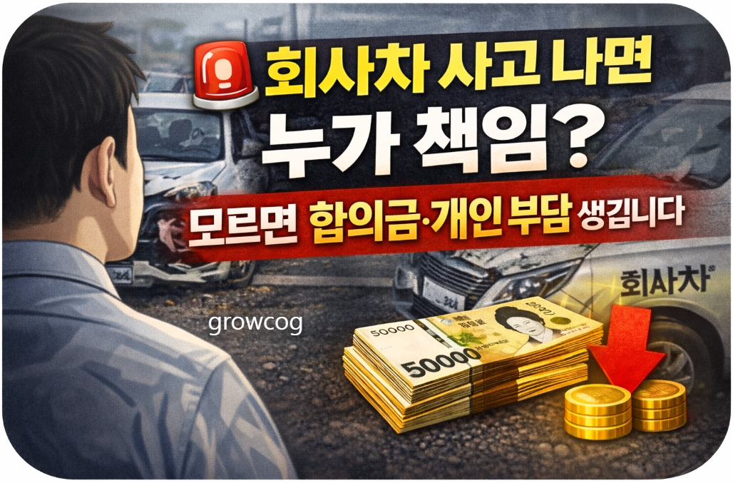 회사차 사고 나면 누가 책임? 모르면 합의금·개인 부담 생깁니다