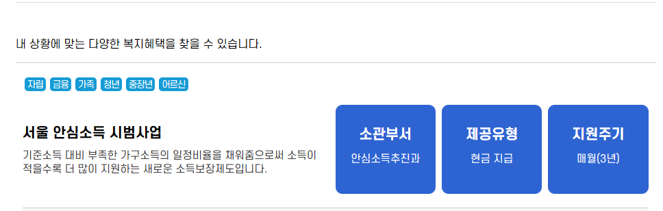 서울시 안심소득 시범사업