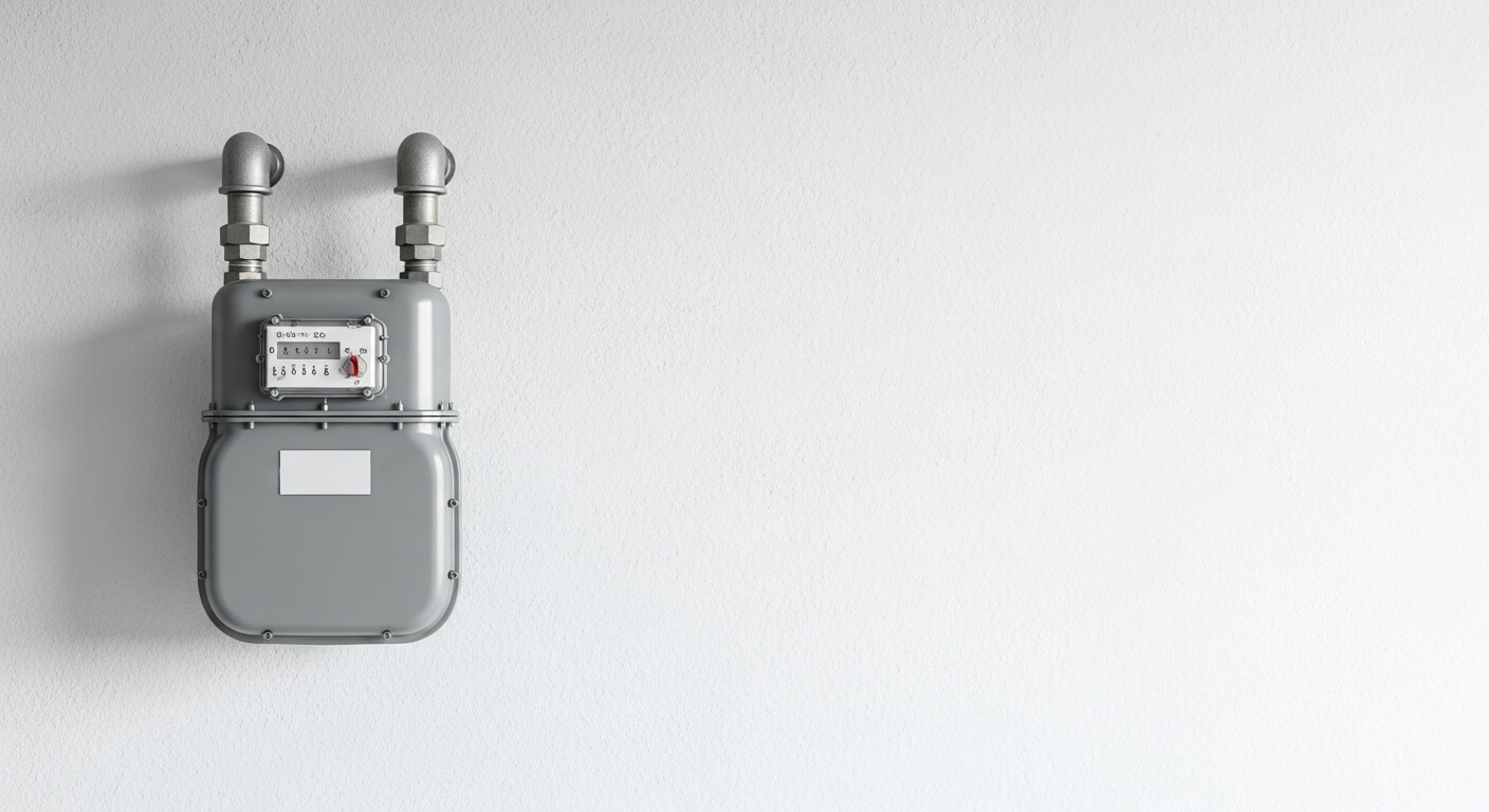 실내 벽면에 부착된 도시가스 계량기