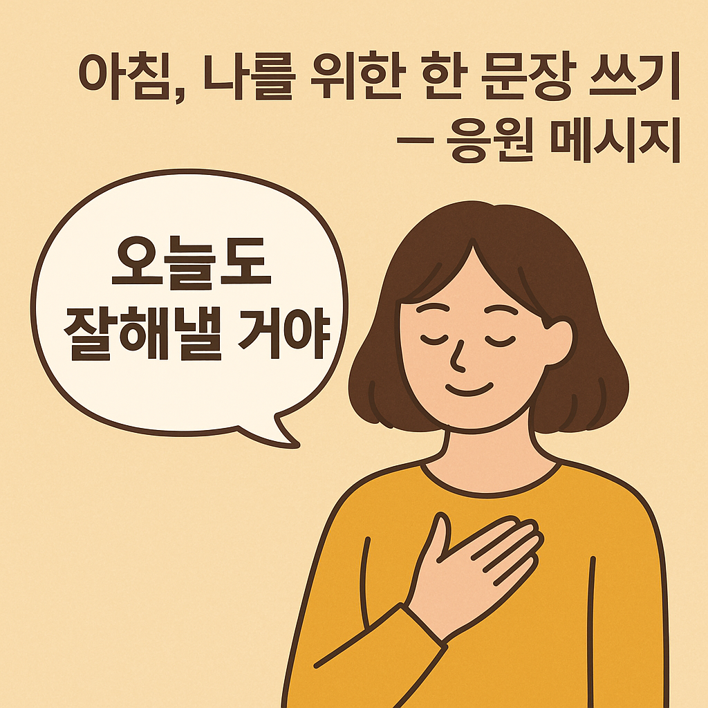 아침, 나를 위한 한 문장 쓰기 – 응원 메시지