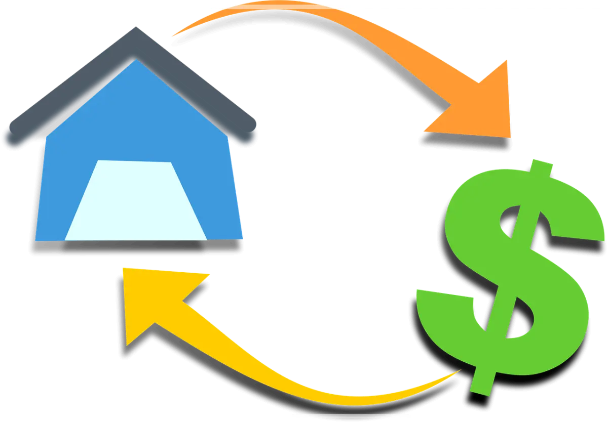 미국-금리-인하와-자산시장-관계를-보여주는-이미지-집과-달러를-연결하는-화살표