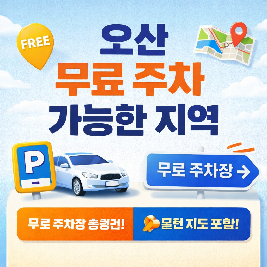 오산역, 시청, 문화의거리 등 오산시 주요 지역에서 무료 주차 가능한 장소를 시간대별·구역별로 정리했습니다. 실시간 이용 후기와 지도 정보까지 함께 확인해보세요!