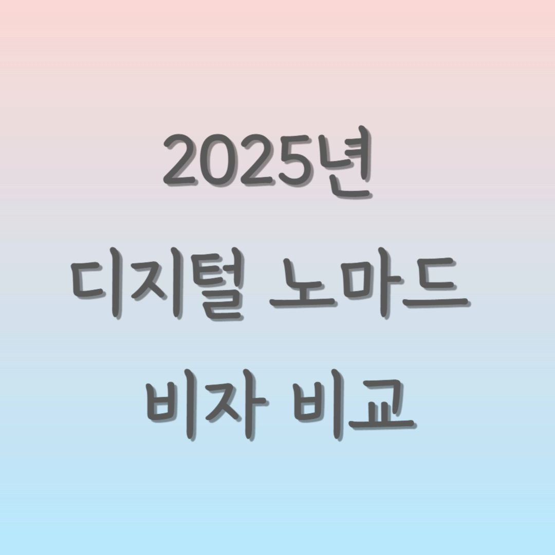 2025년 디지털 노마드 비자 비교
