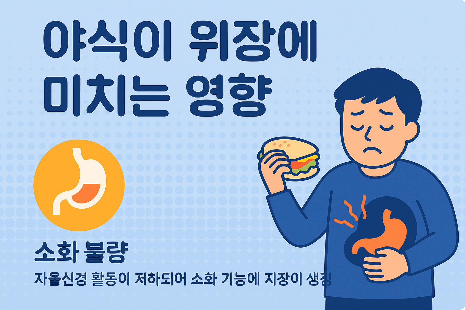 야식이 위장에 미치는 영향 이미지