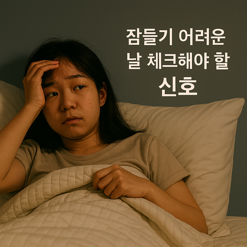잠들기 어려운날 체크패야할 신호, 실사형 이미지