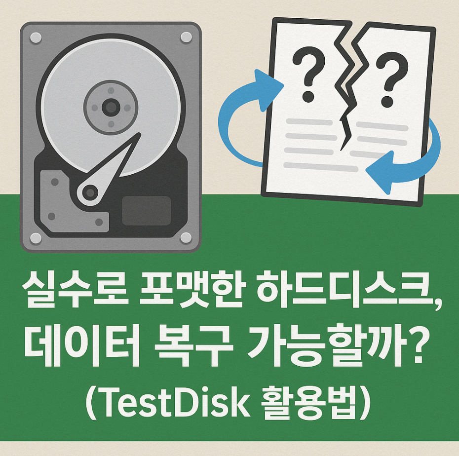 실수로 포맷한 하드디스크, 데이터 복구 가능할까? (TestDisk 활용법)