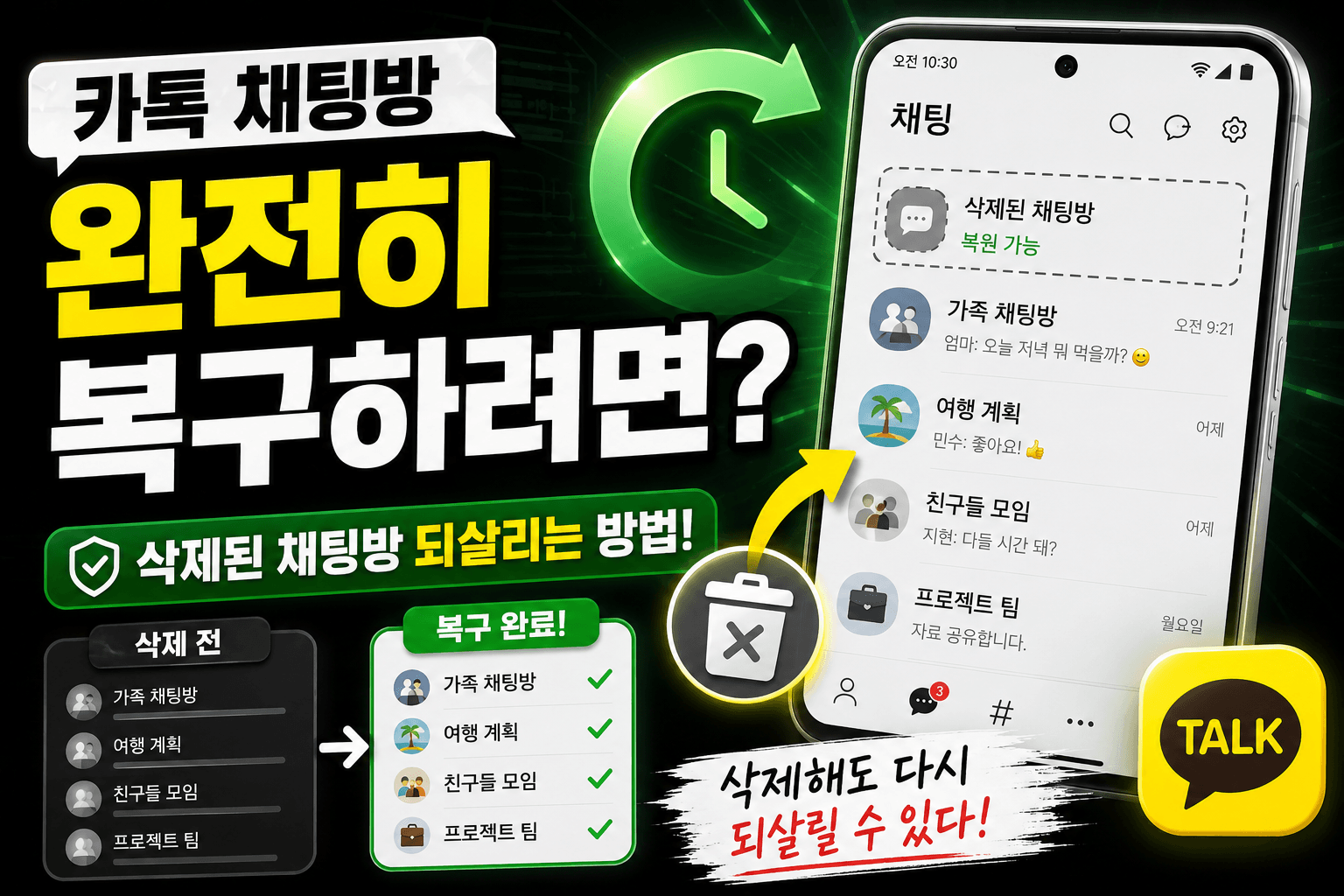 카톡 채팅방 완전히 복구하려면, 2026년 최신 복원 가이드