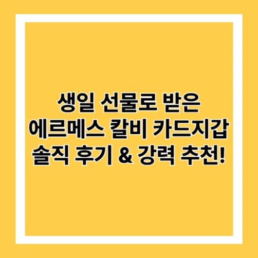 생일 선물로 받은 에르메스 칼비 카드지갑, 솔직 후기 & 강력 추천!