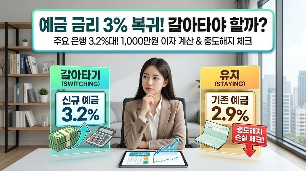정기예금 금리 3%대 복귀, 지금 갈아타면 이득일까? 은행별 금리와 세후 이자 계산