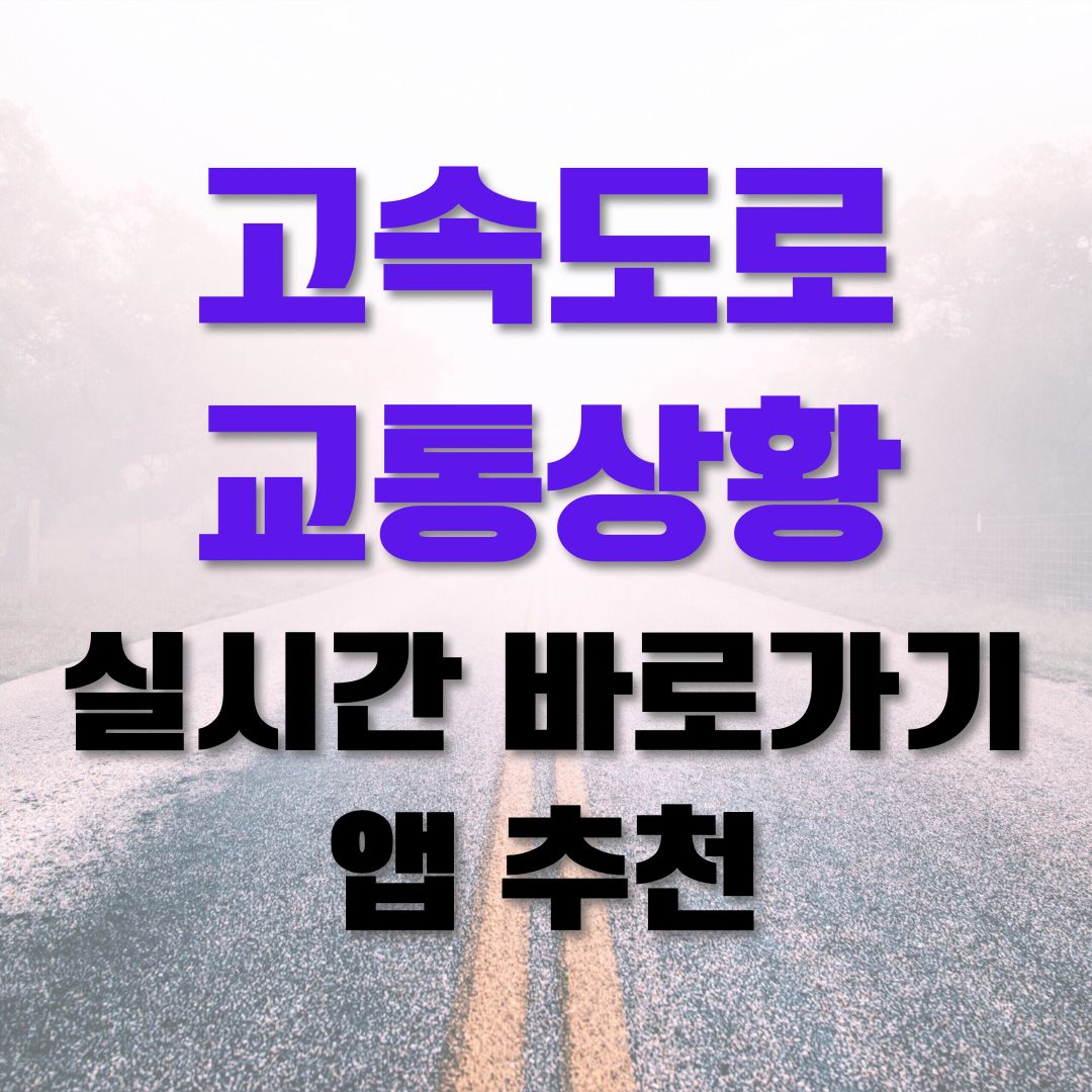 고속도로 교통상황 실시간 바로가기 앱 추천