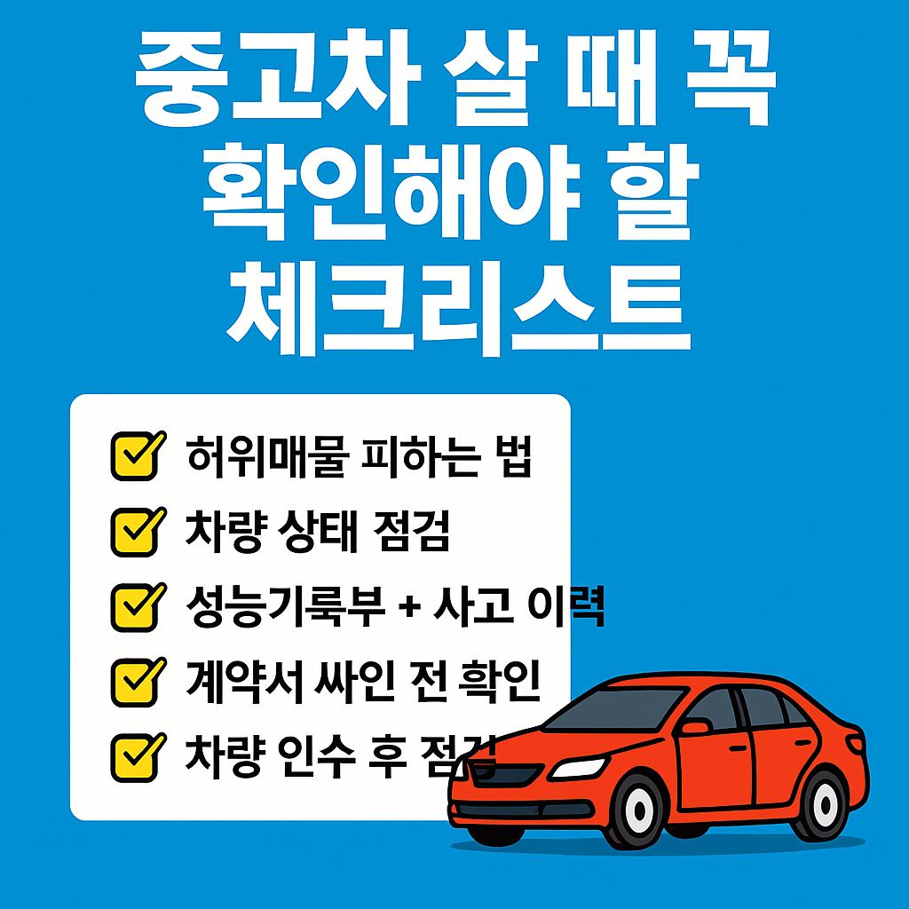 중고차 살 때 꼭 확인해야 할 체크리스트 쎔네일