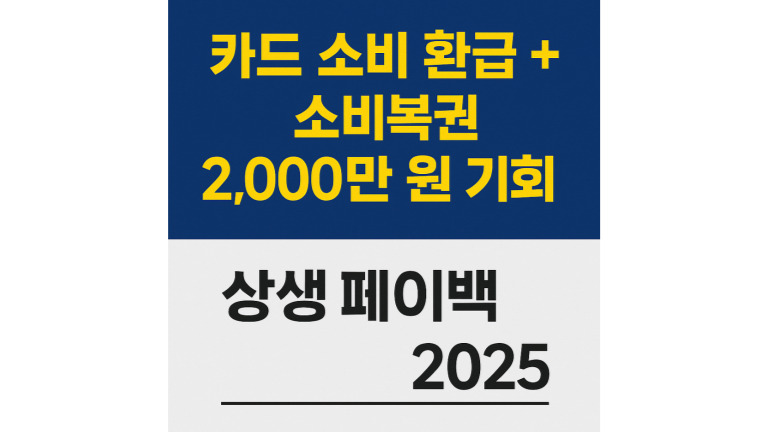 상생 페이백 2025｜카드 소비 20% 환급 + 상생소비복권 당첨 기회