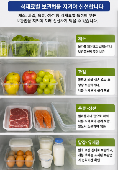 냉장고 식재료 보관법 총정리, 식재료별 적정 보관 방법