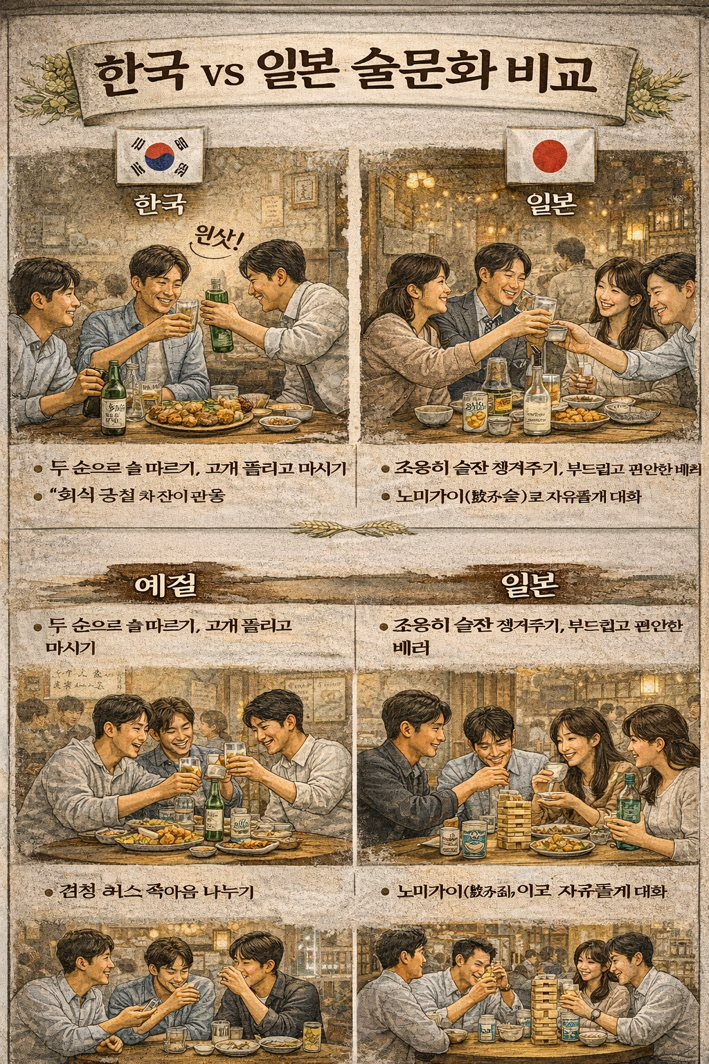 한국 vs 일본 술문화