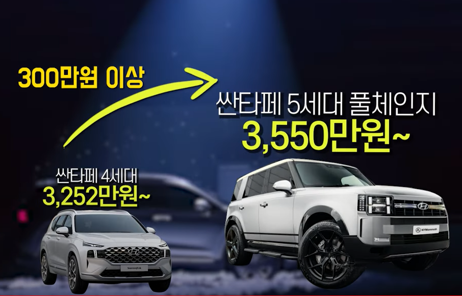 신형 싼타페 풀체인지 예상 가격