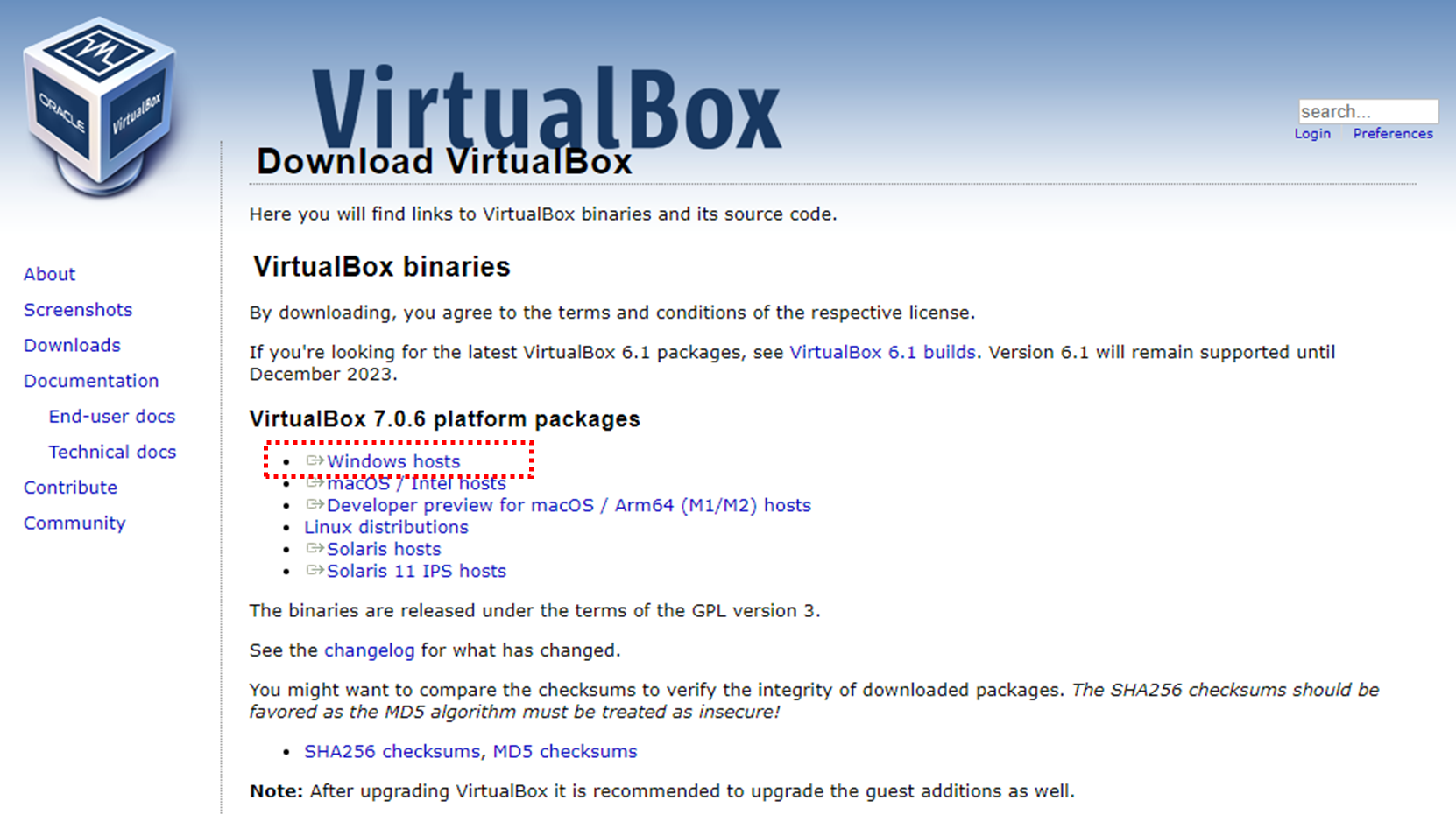 VirtualBox 7 설치파일 다운로드
