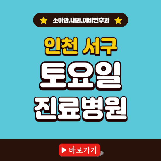 인천 서구 토요일 진료 병원 찾기 ❘ 주말 문여는 소아과, 내과, 이비인후과 리스트