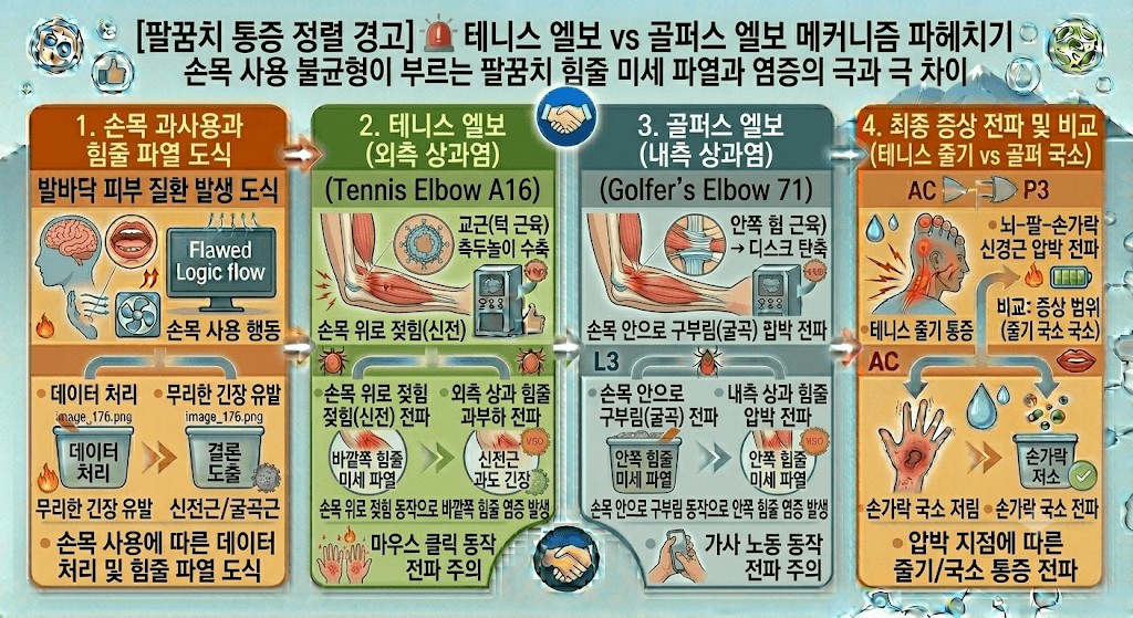 테니스 엘보와 골퍼스 엘보의 메커니즘