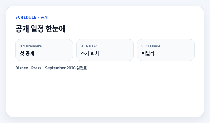 공개 일정 한눈에