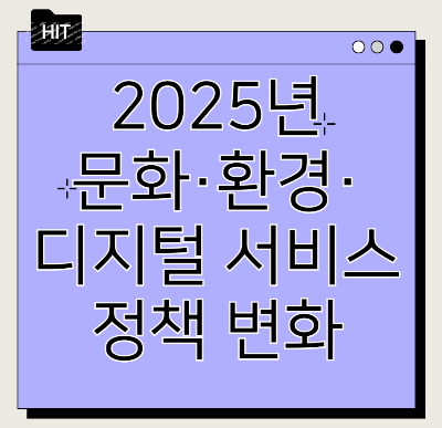 2025년 문화·환경·디지털 서비스 정책 변화