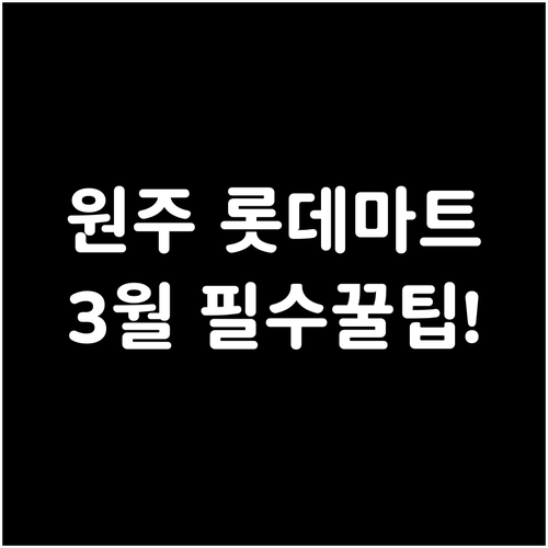 2026년 3월 롯데마트 원주점 장보..