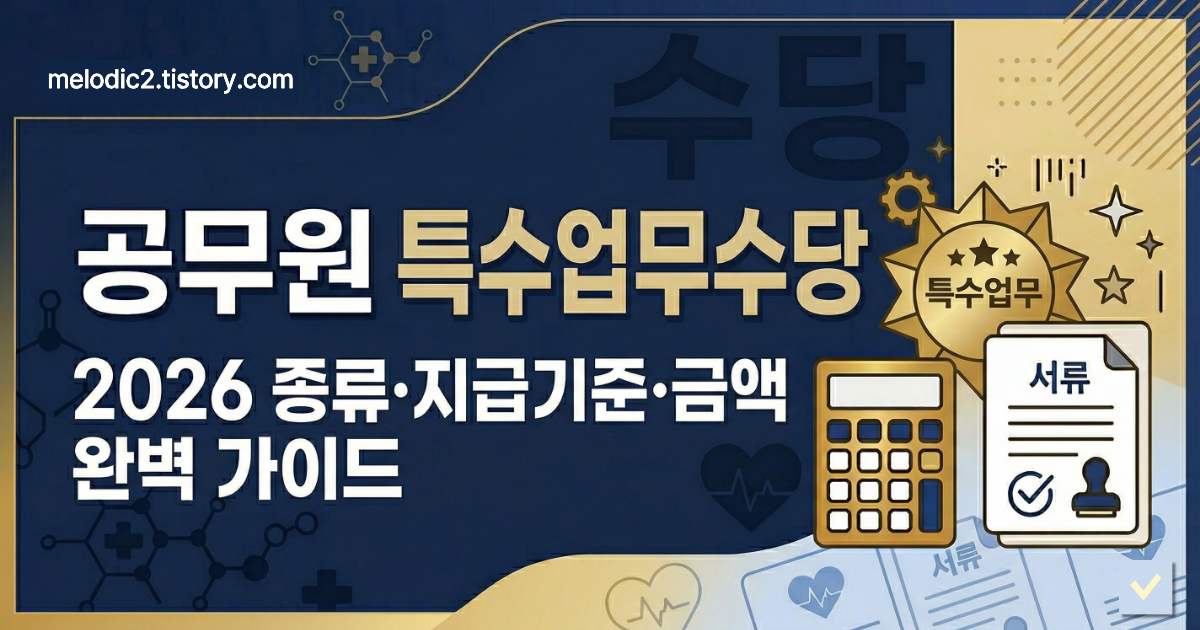 공무원 특수업무수당 종류 지급기준 금액 2026 완벽 가이드