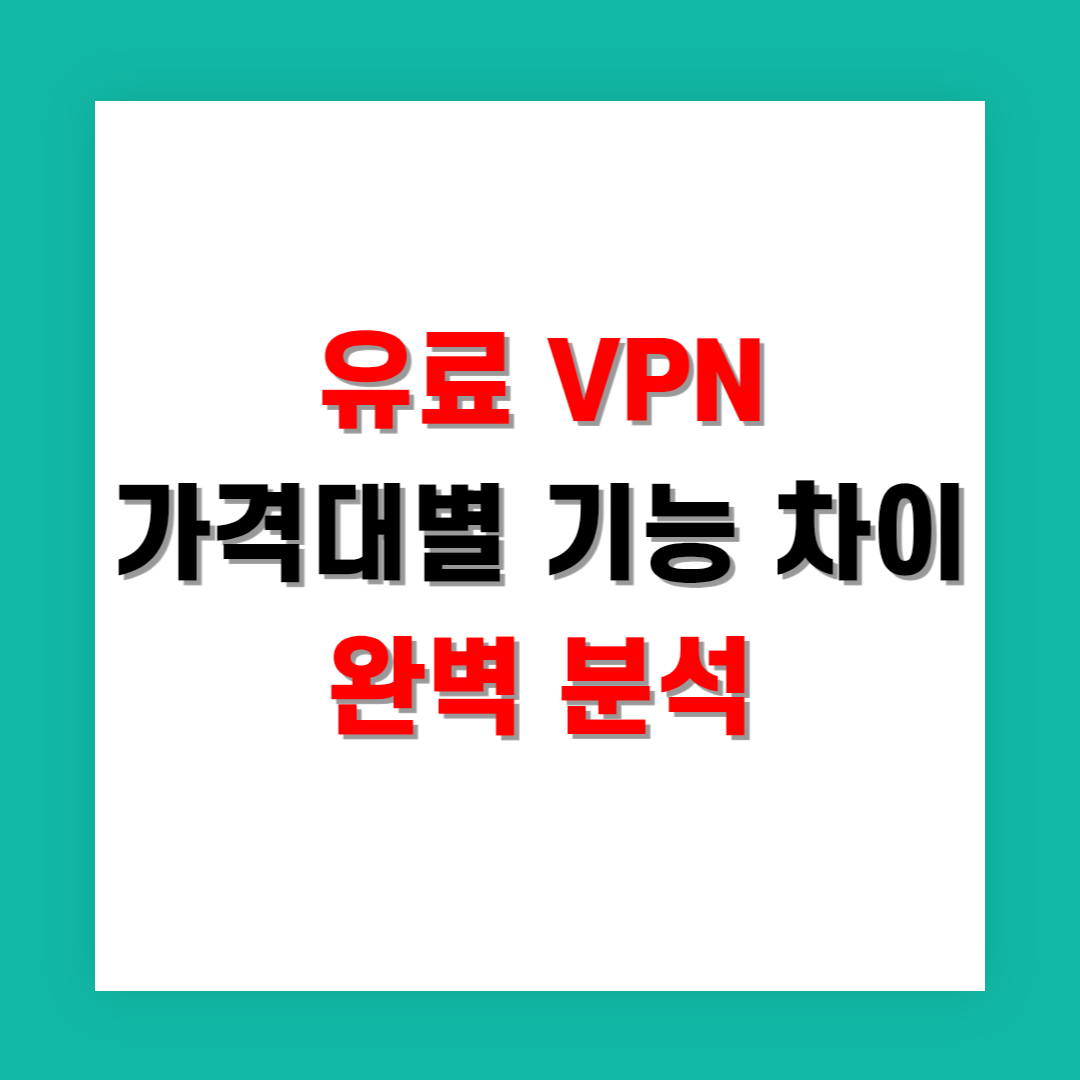유료 VPN 가격대별 기능 차이 완벽 분석