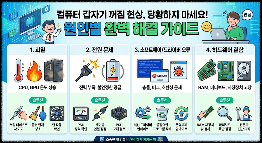 컴퓨터 갑자기 꺼짐 현상, 당황하지 마세요! 원인별 완벽 해결 가이드