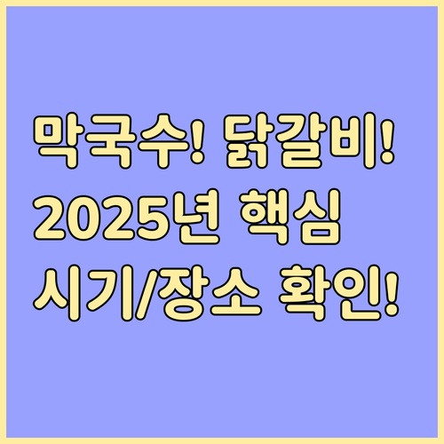 2025년 춘천 막국수 닭갈비 축제 ..