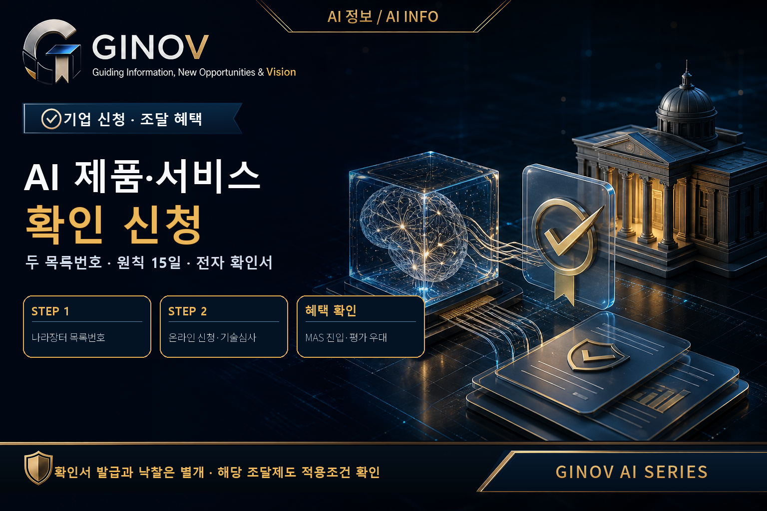 AI 제품&middot;서비스 확인 신청과 공공조달 지원 핵심 정리 대표이미지