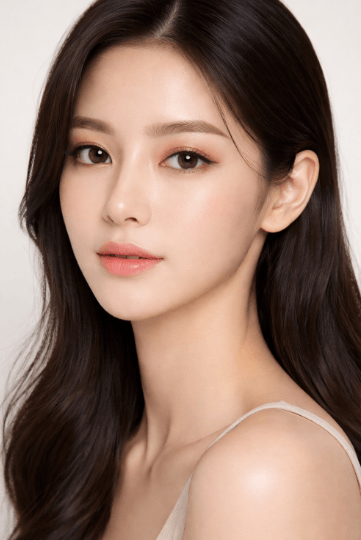 증명사진 찍으려고 화장한 여자