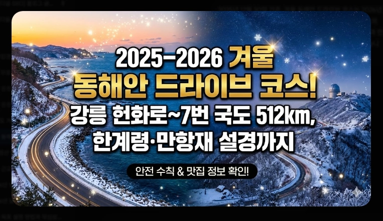 겨울 동해안 드라이브 코스 완벽 가이드