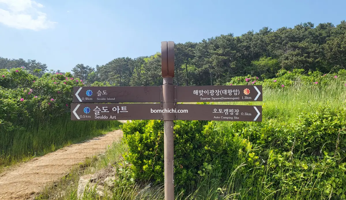 슬도 바닷길 이정표