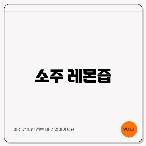 소주 레몬즙