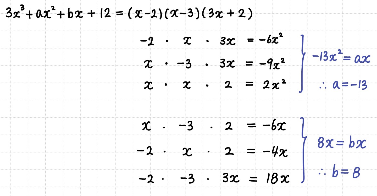 필요한 계수만 바로 뽑아서 x^2의 계수와 x의 계수를 바로 구하는 방법
