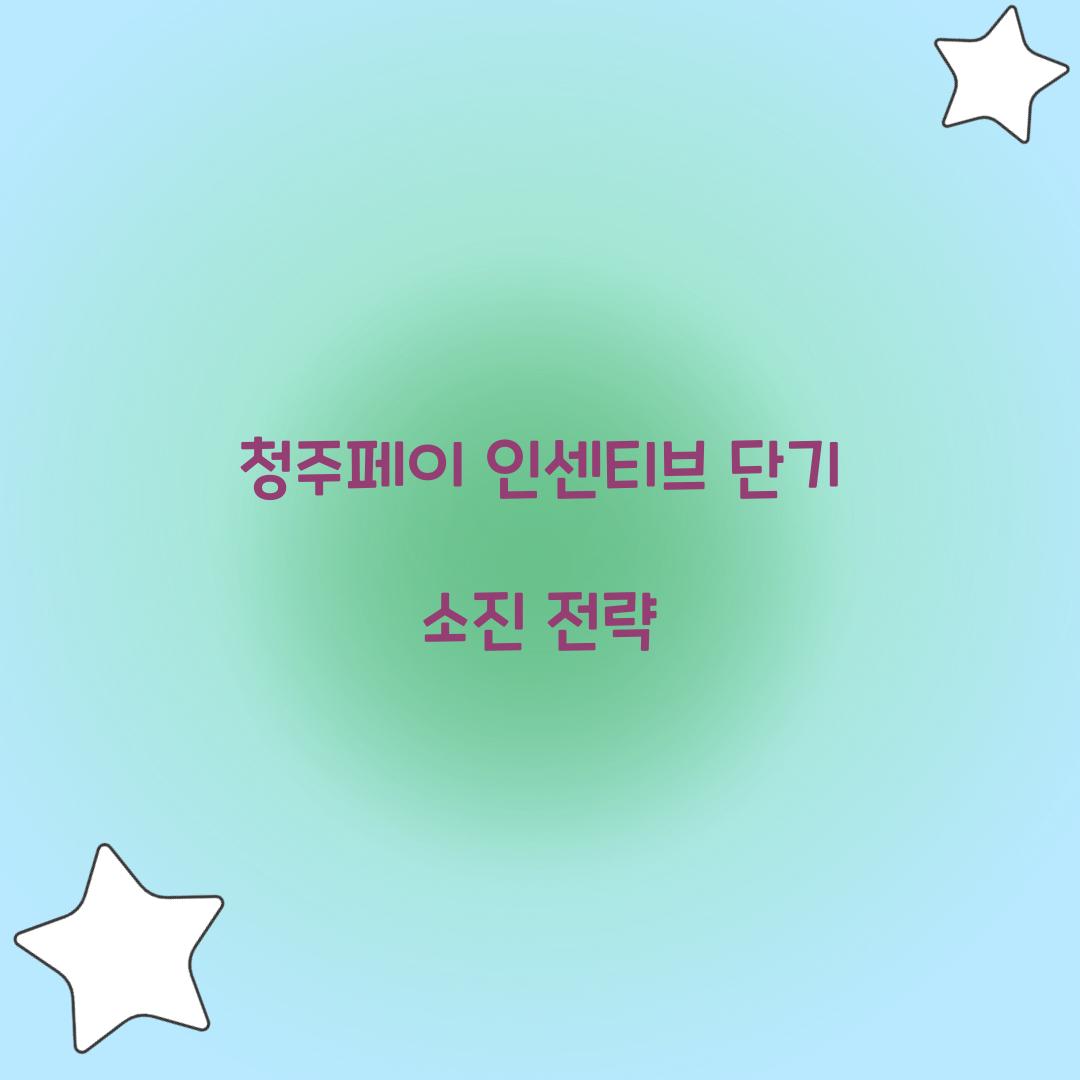청주페이 인센티브 단기 소진 전략  